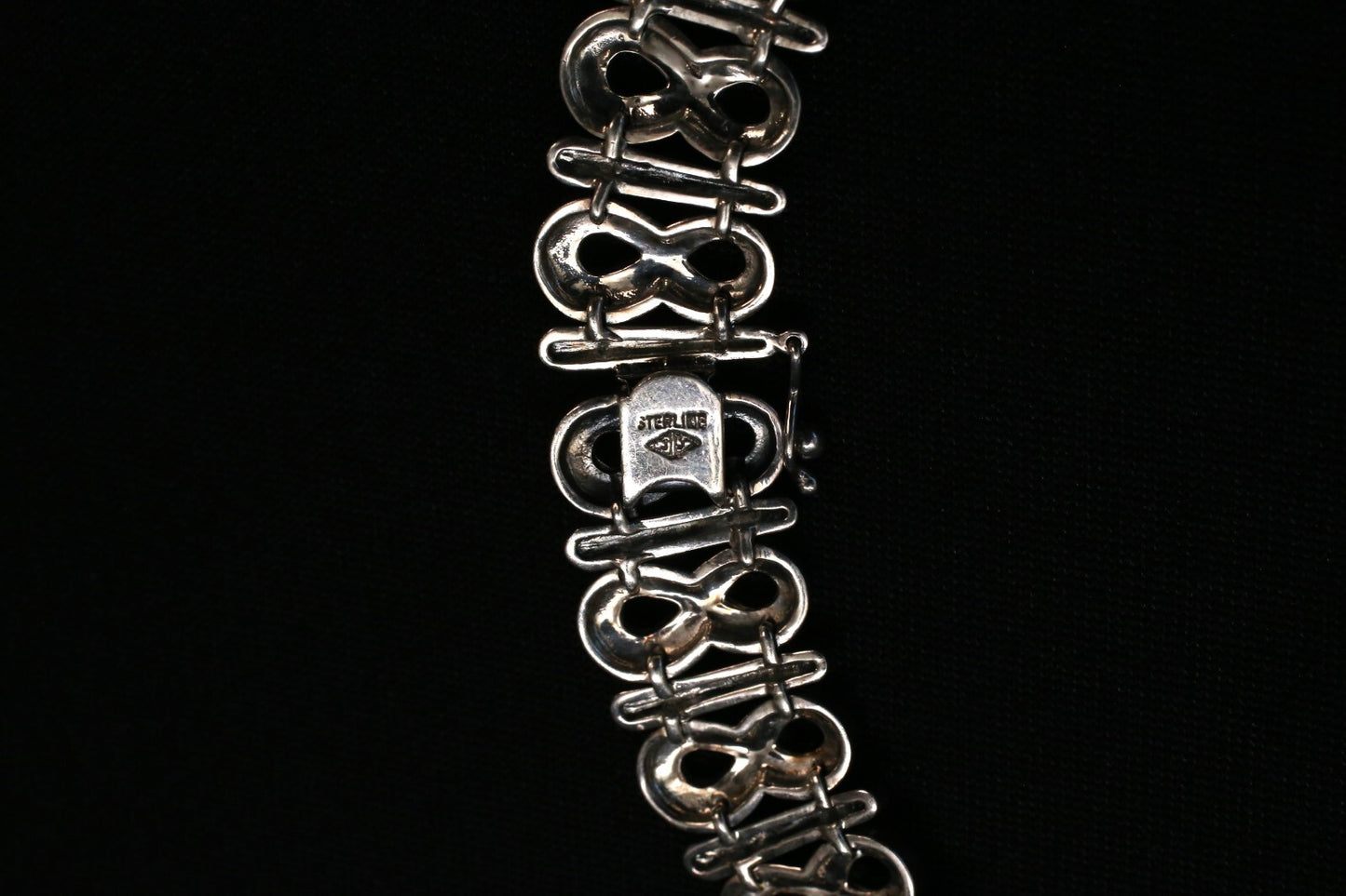 Sterling Silver Infinity Bar Bracelet & Choker Necklace Set, 153.5g