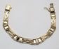 14k Yellow & White Gold Bar Link Bracelet, 8.5 inches - 26.0g