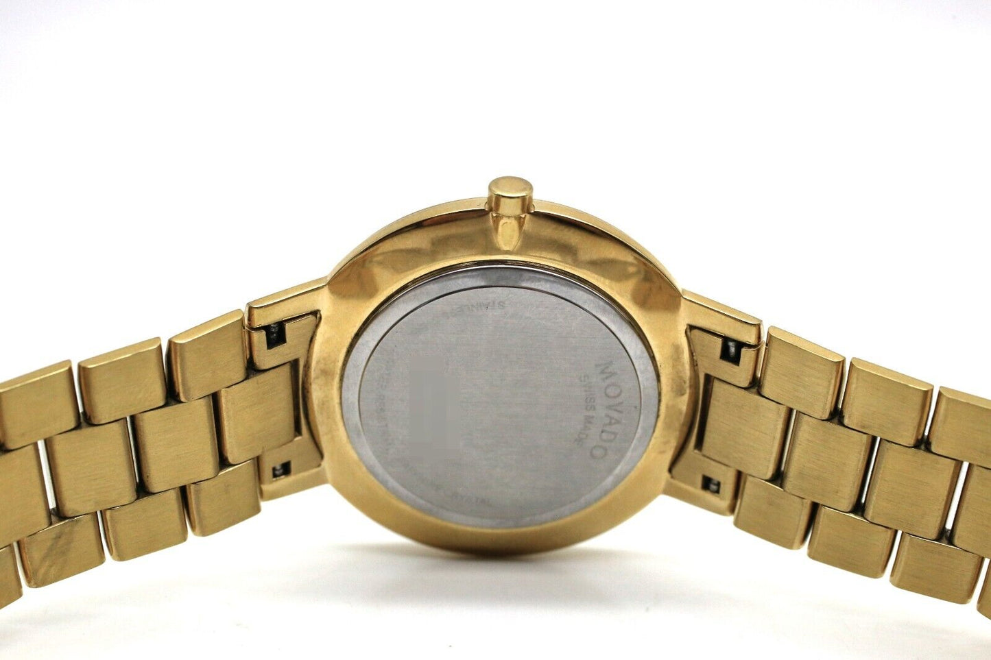 Movado Faceto 39mm Men's Diamond Gold Swiss Made Steel Watch - PVD Finished
