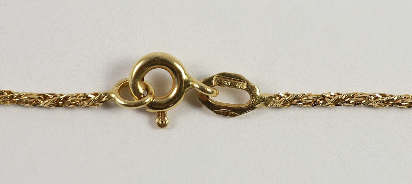 18k Yellow Gold Ladybug Pendant Necklace, 17 inches - 4.8g