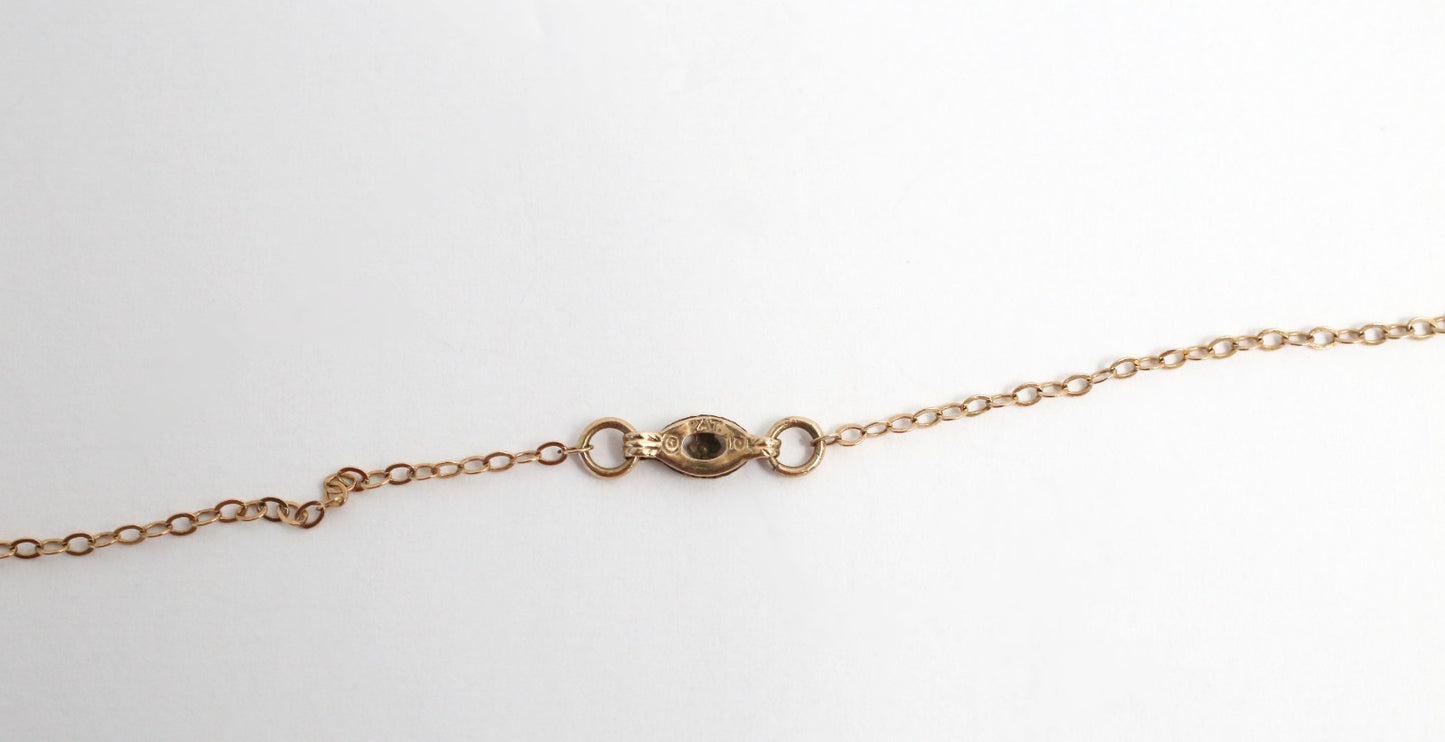 Vintage 10k Rose Gold Link Necklace, 17 inches - 1.0g