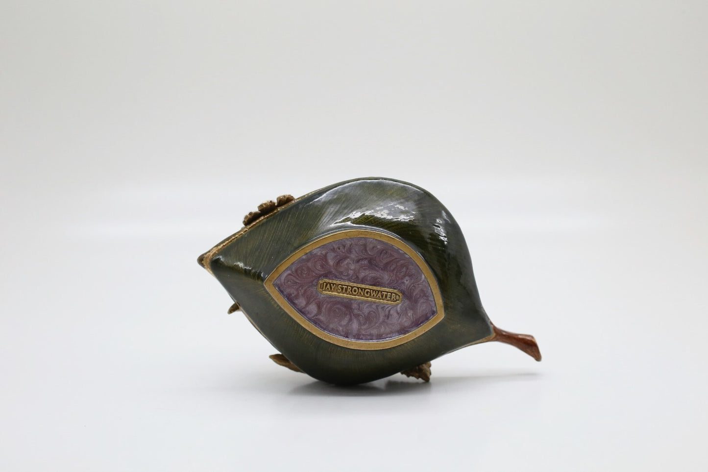 Jay Strongwater Bramble Collection Two Frogs on Leaf Trinket Box