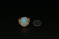14k Yellow Gold Cabochon Opal & Diamond Ring, Size 8 - 11.0g