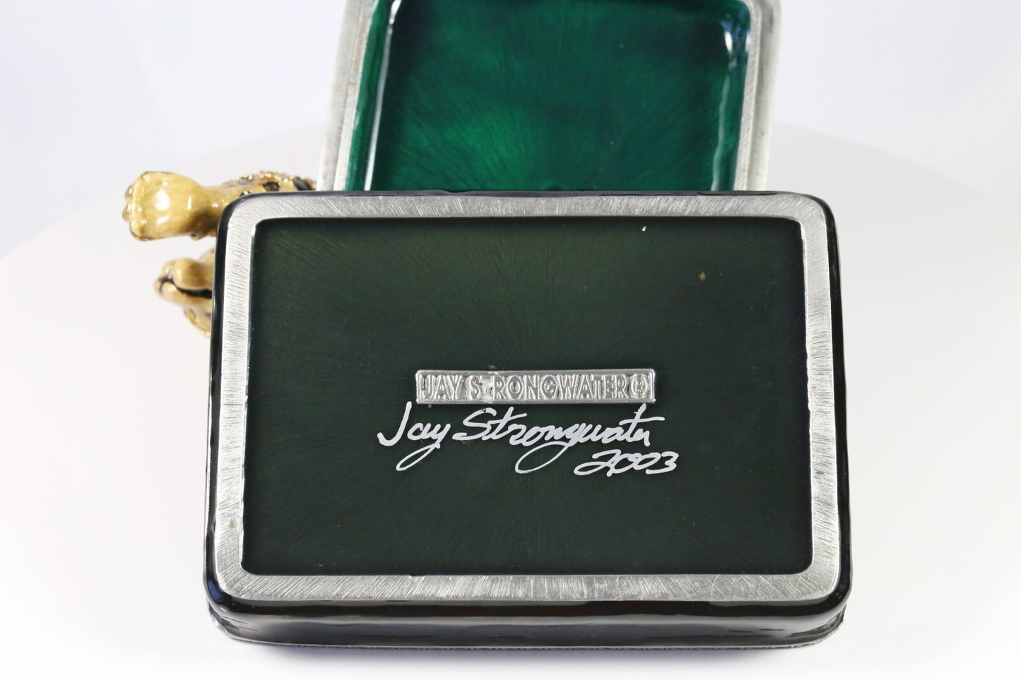 Jay Strongwater Leopard Trinket Box, Signed 2003