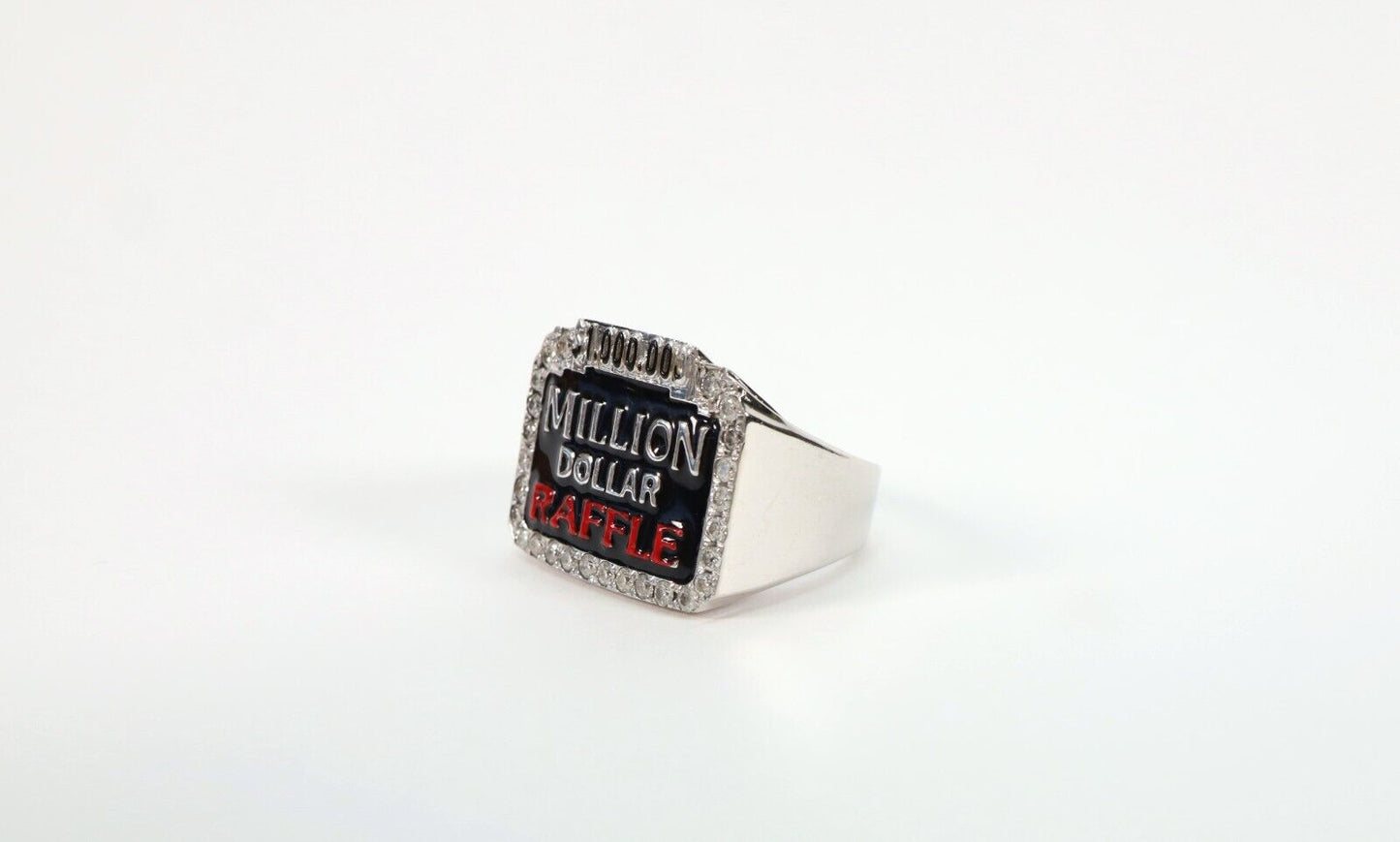 14k White Gold Diamond Million Dollar Raffle Ring, Size 13.5 - 29.0g