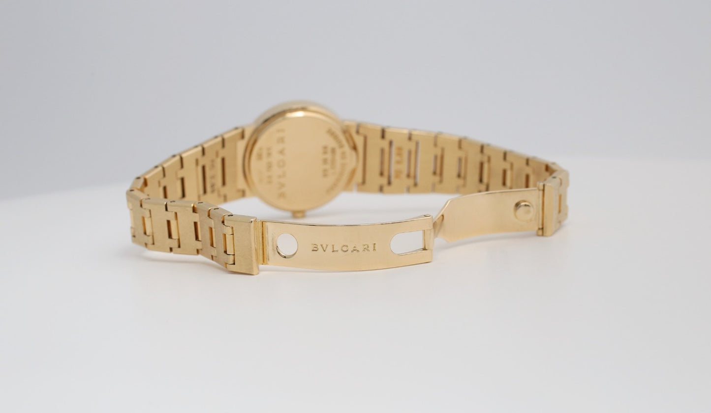Bvlgari Diagono 18k Yellow Gold Ladies Black Dial 26mm BB26GG Watch, 93.5g