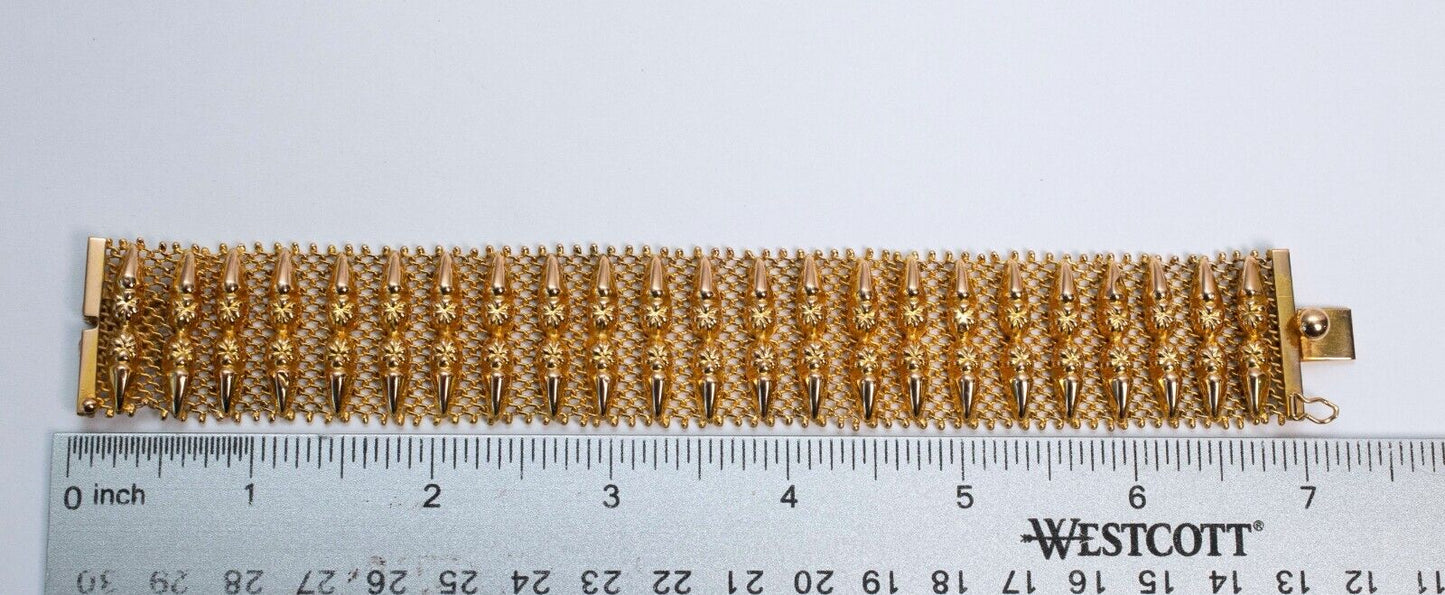 18k Yellow Gold Mesh Bracelet, 7.0 inches - 41.7g