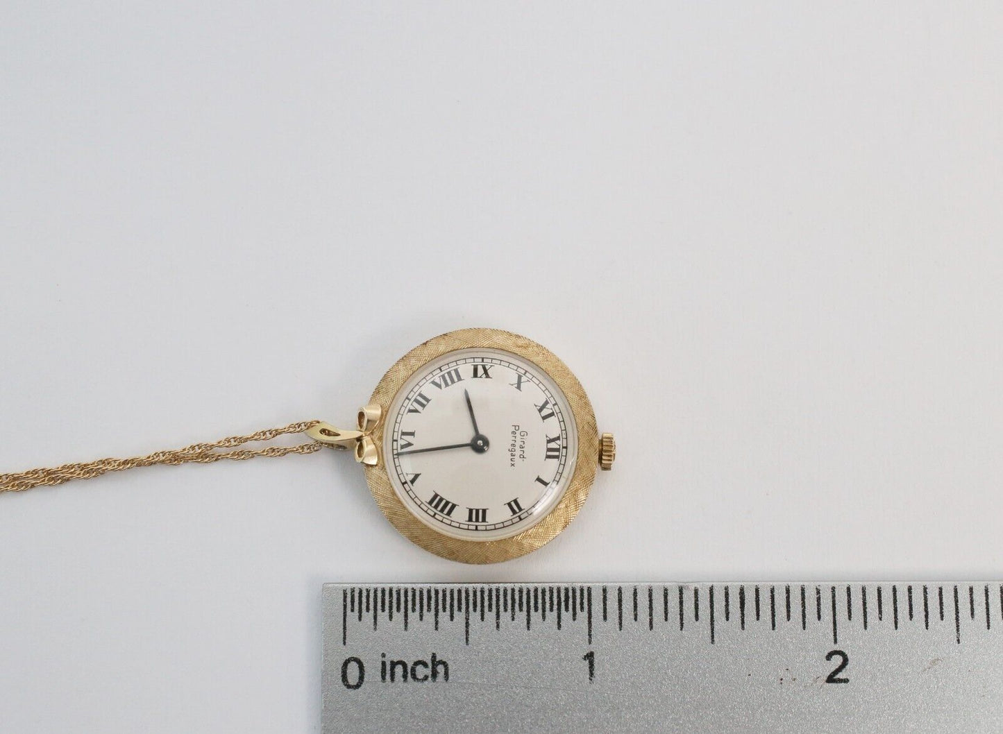 Vintage Girard Perregaux 14k Yellow Gold Manual Wind 25mm Pendant Watch, 10.6g