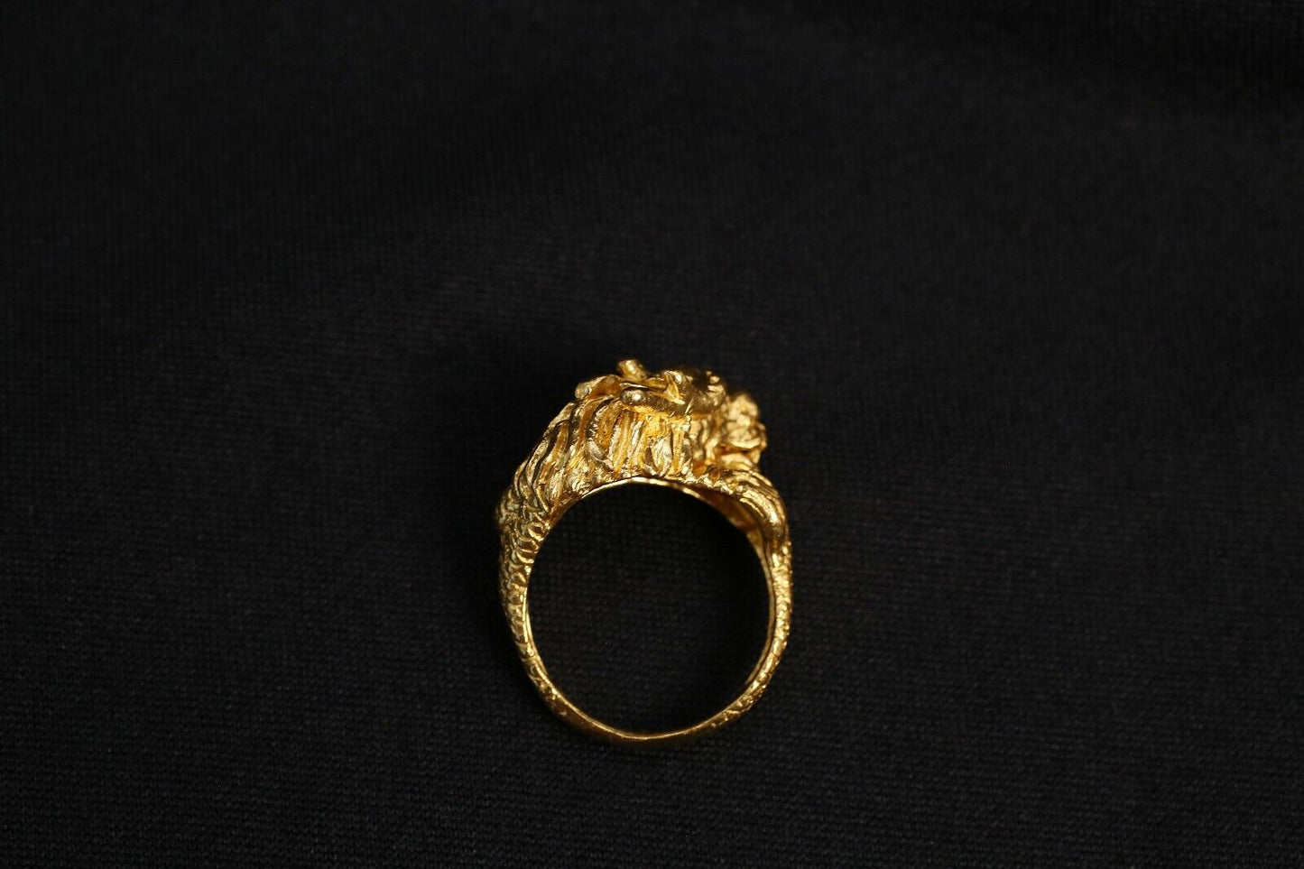 24k Solid Yellow Gold Dragon Ring, Size 11 - 18.1g