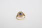 14k Yellow Gold Sapphire & Diamond Cocktail Ring, Size 10 - 5.8g