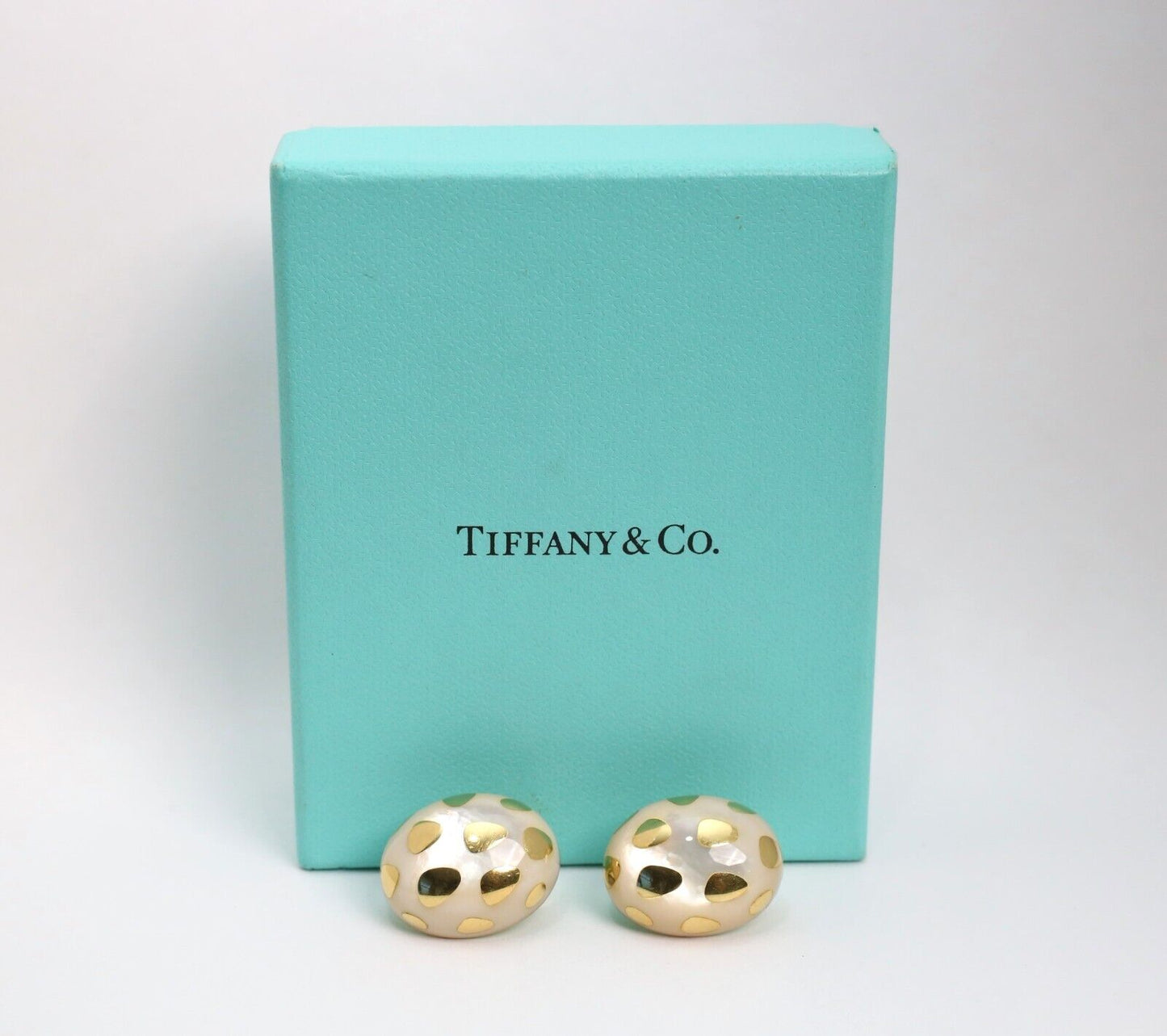 Tiffany & Co. by Angela Cummings 18k Yellow Gold Mother of Pearl Earrings, 16.9g