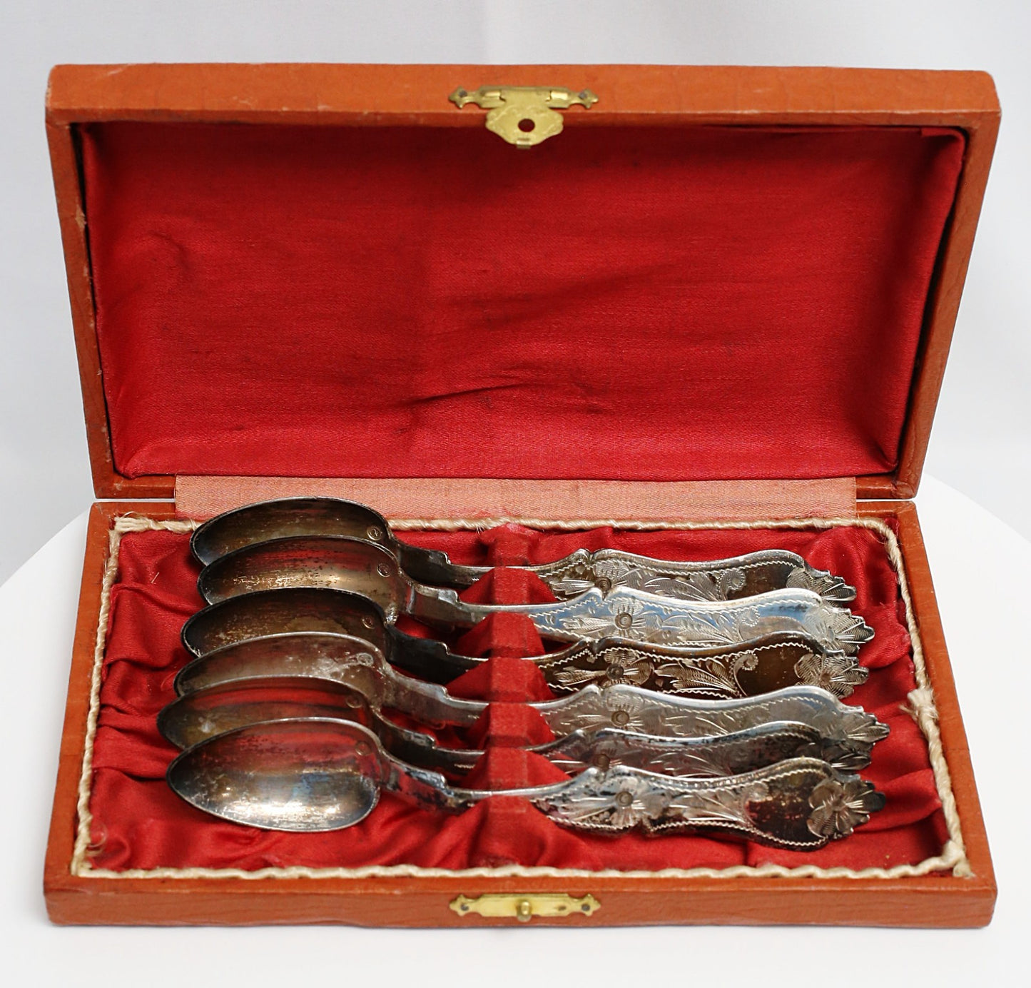 Vintage Ornate Solid Silver Spoons, Set of 6 - 180.0g