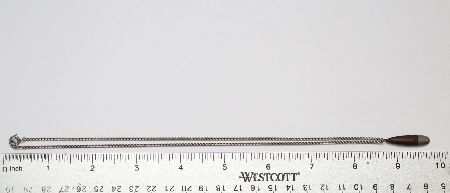 Ted Lowry Sterling Silver Wood Teardrop Necklace, 18 inches - 5.3g