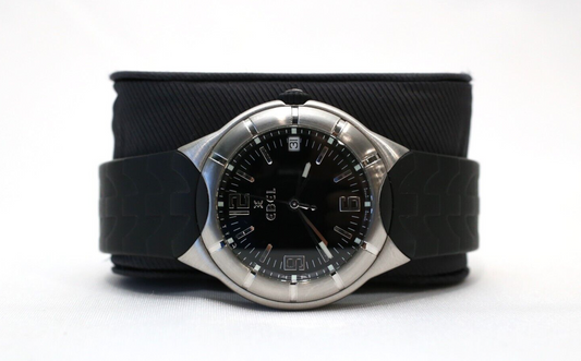 Ebel E-Type Black Rubber 38mm Automatic Watch Ref 9187C41