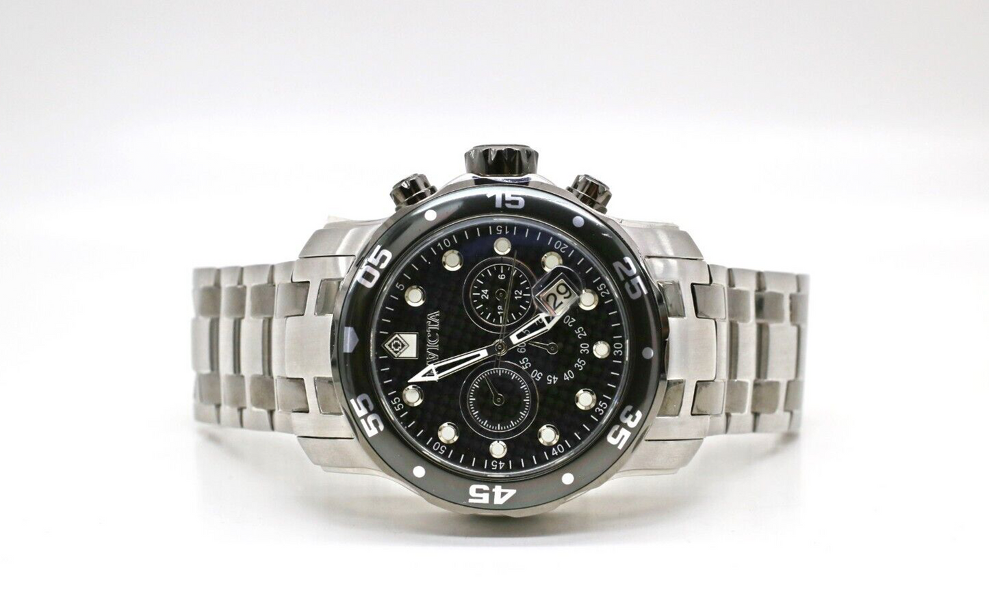 Invicta 14339 Men's Pro Diver Black Dial Chrono Stainless Steel Watch