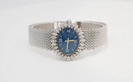 Vintage Mathey-Tissot 14k White Gold Ladies Diamond Watch, 48.5g