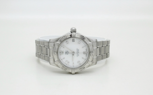 Tag Heuer Aqua Racer WAF1311 Date White Shell Dial Quartz 32mm