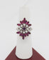 Vintage 14k White Gold Diamond & Ruby Cluster Ring, Size 6.75 - 7.6g