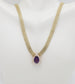 Vintage 14k Yellow Gold Amethyst & Diamond Mesh Choker Necklace, 16 inches - 18.0g