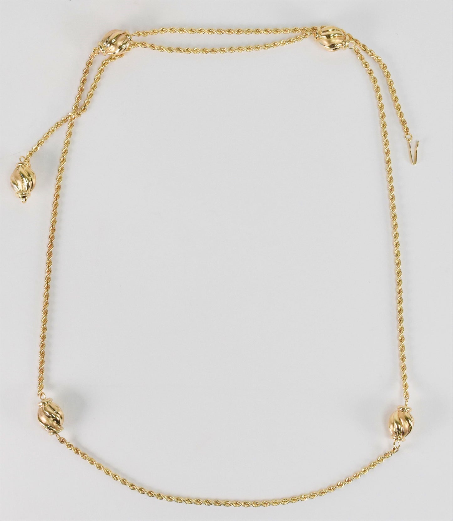 18k Yellow Gold Beaded Rope Necklace, 36.5 inches - 14.0g