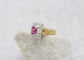 18k Yellow & White Gold Tourmaline & Diamond Ring, Size 7 - 7.4g