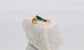 14k Yellow Gold Inlaid Blue Opal Contemporary Ring, Size 7.25 - 3.9g