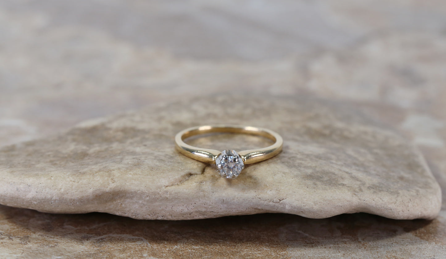 Jabel 18k Yellow & White Gold 0.25ct Diamond Ring, Size 7 - 2.5g