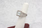 14k White Gold Ladies Aquamarine & Diamond Ring, Size 6.5 - 9.3g