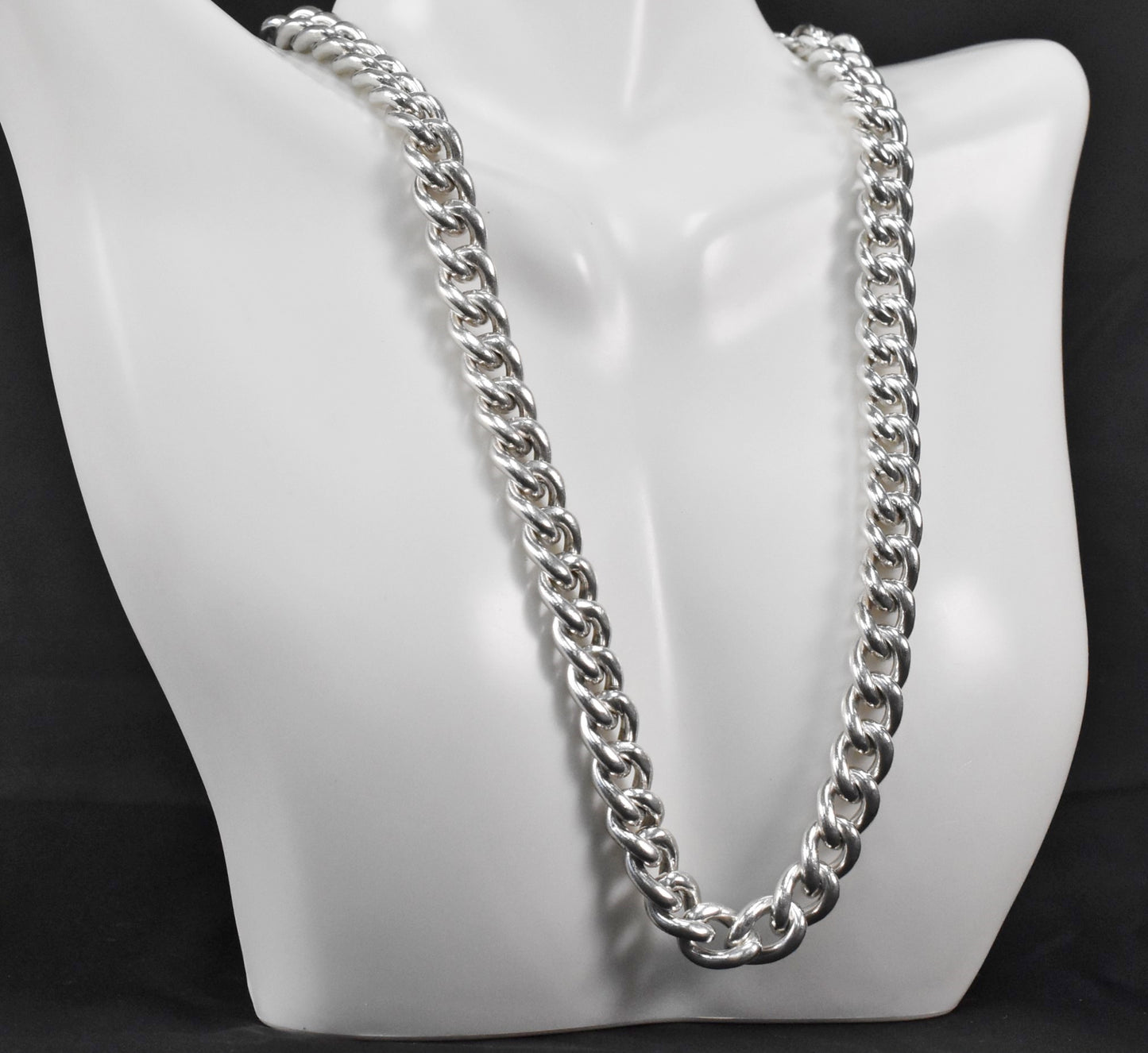 Sterling Silver Cuban Chain Toggle Necklace, 16.5 inches - 80.1g