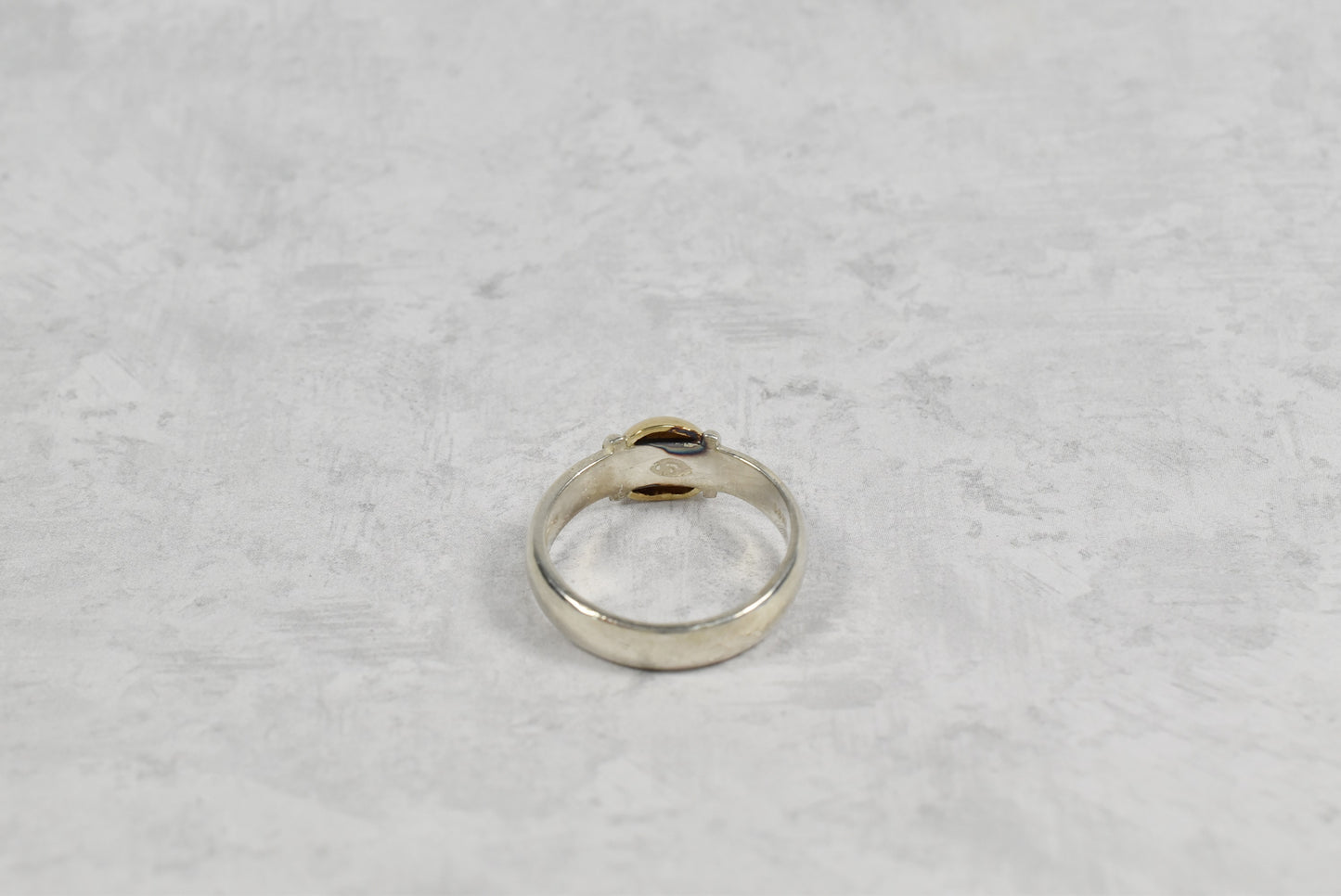 Sterling Silver & 14k Yellow Gold Ring, Size 7.75 - 3.9g