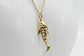 Chimera Oro 18k Yellow Gold Blue & Green Enamel Fish Necklace, 20 inches - 9.0g