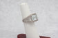 14k White Gold Ladies Aquamarine & Diamond Ring, Size 6.5 - 9.3g