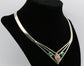 Vintage Kurt Gutmann 14k Yellow Gold Emerald & Diamond Necklace, 16.5 inch - 45.2g