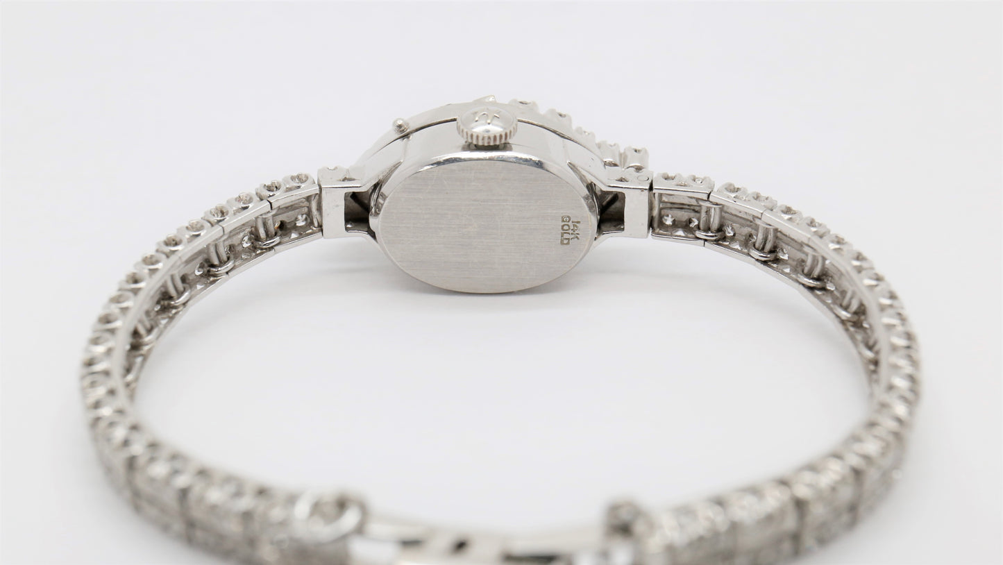 Vintage 14k White Gold Hamilton Ladies Diamond Watch 2.64cttw VS1-H - 25.4g