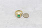 Men's 18k Yellow Gold Emerald & Diamond Ring, Size 10 - 9.7g