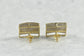 10k Yellow & White Gold Squared Diamond Stud Screw Back Earrings, 6.4g