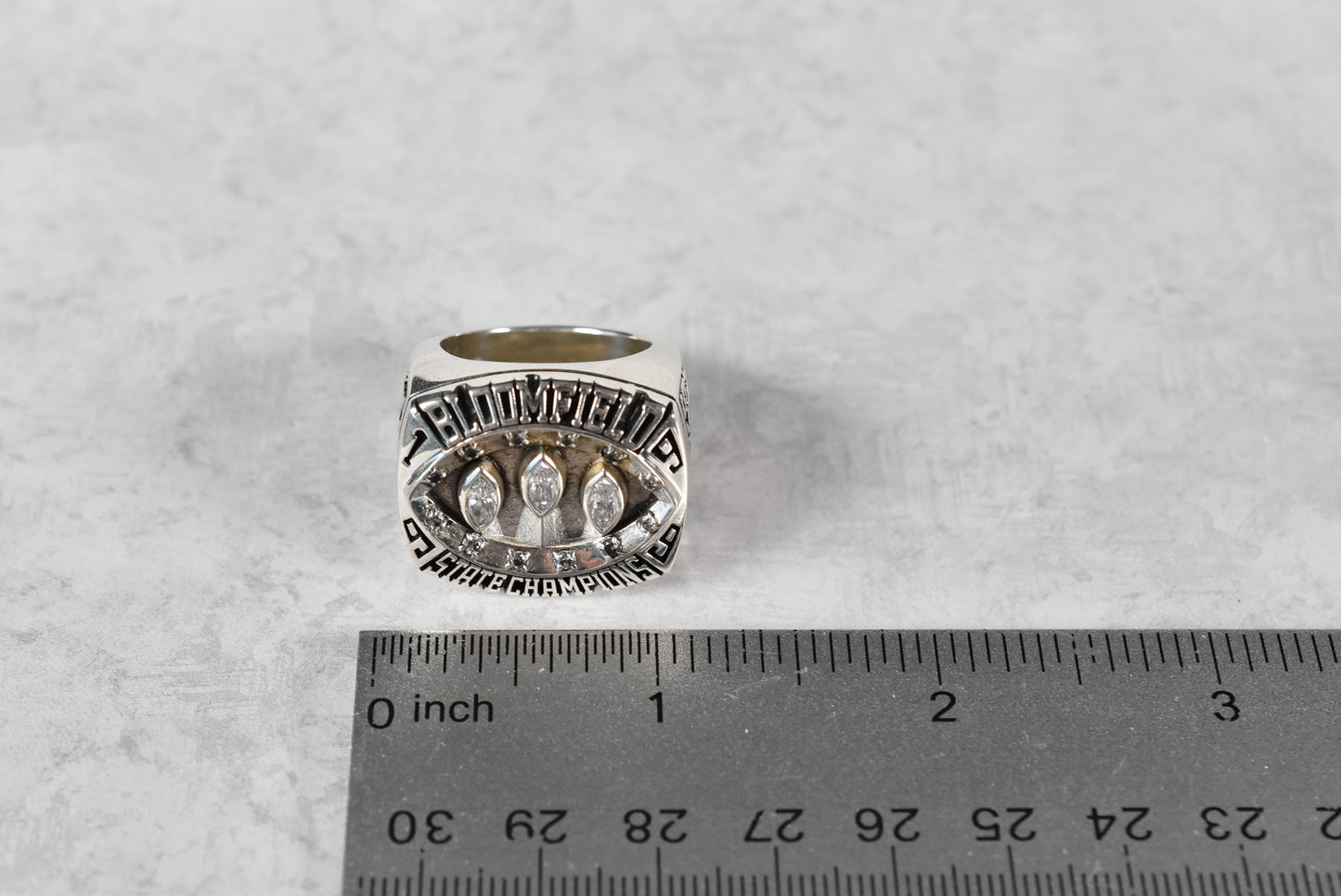 Sterling Silver 1999 Bloomfield State Championship Ring, Size 9.5 - 31.1g