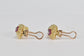 Shreve & Co. 18k Tri-Gold Flower Ruby & Diamond Earrings, 19.4g