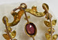 Antique 9k Yellow Gold Art Nouveau Garnet & Pearl Pendant, 2.4g