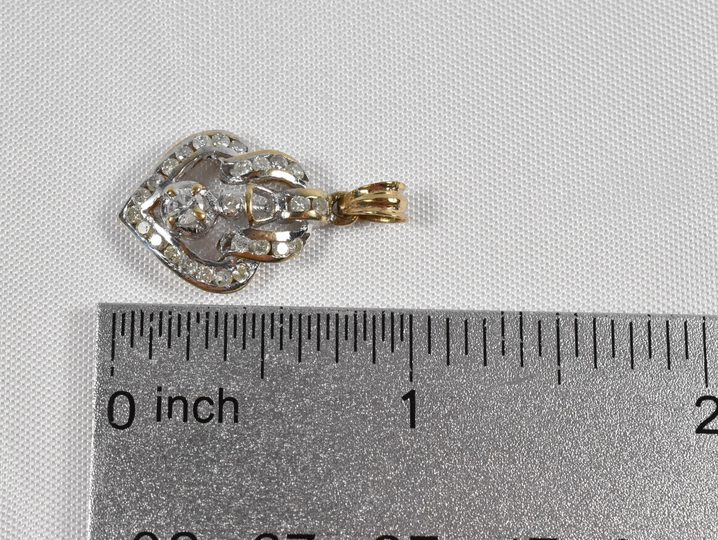 Vintage 10k Yellow & White Gold Diamond Pendant, 2.2g