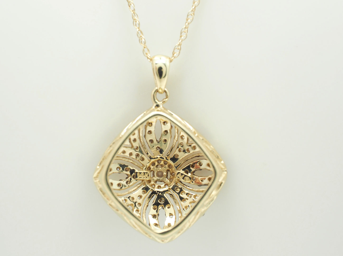 14k Yellow Gold Alwand Vahan Diamond Pendant & Van Dell Chain, 19 inches - 3.5g