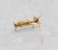 14k Yellow Gold Siamese Cat Brooch with Ruby Eyes - 6.6g