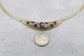 Vintage 14k Yellow Gold Omega Gemstone Choker Necklace, 17 inches - 19.5g