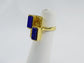 Vintage 18k Yellow Gold Cartier Geometric Lapis Lazuli Ring, Size 4.5 - 10.8g