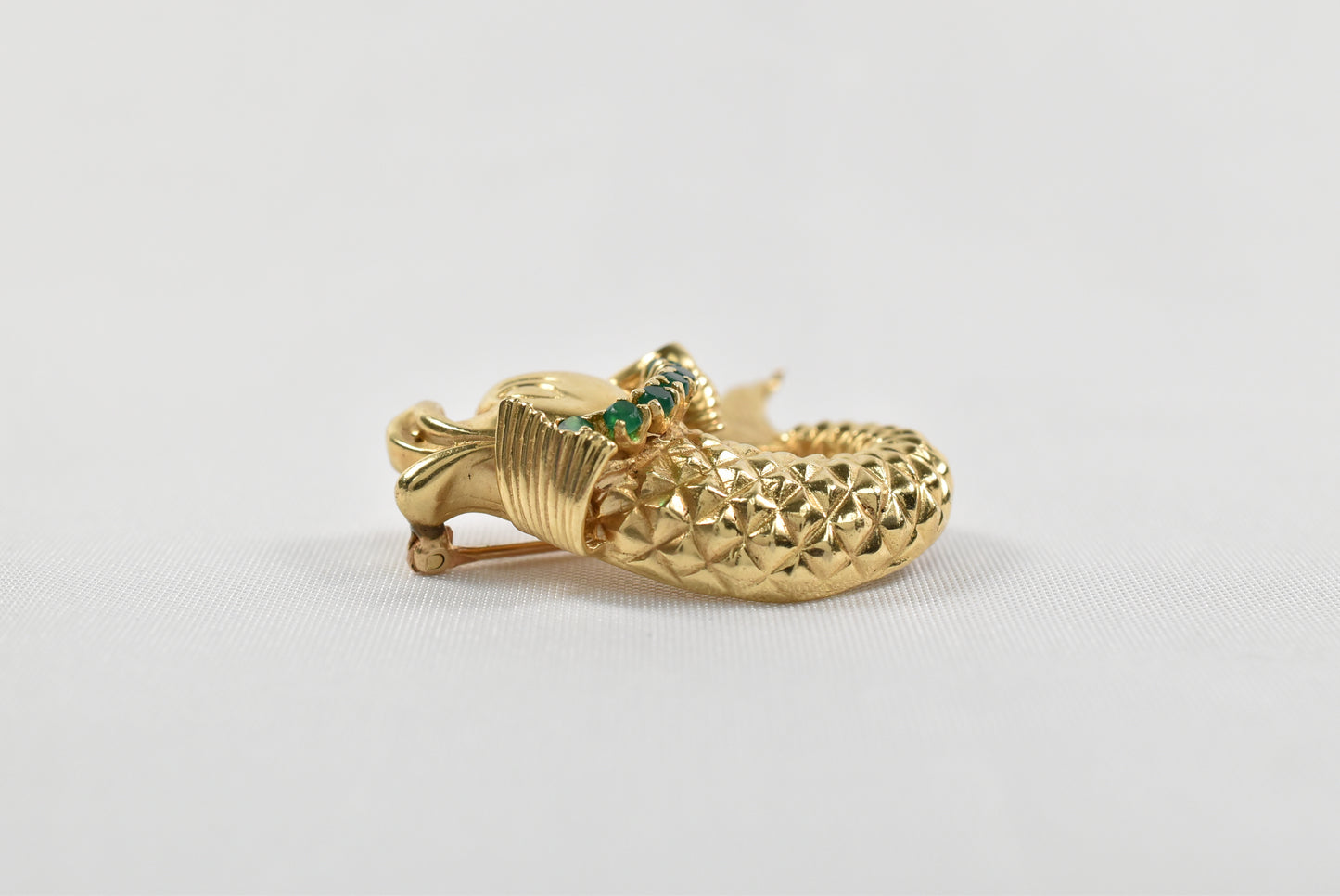 Vintage 14k Yellow Gold Whimsical Fish Brooch, 8.6g