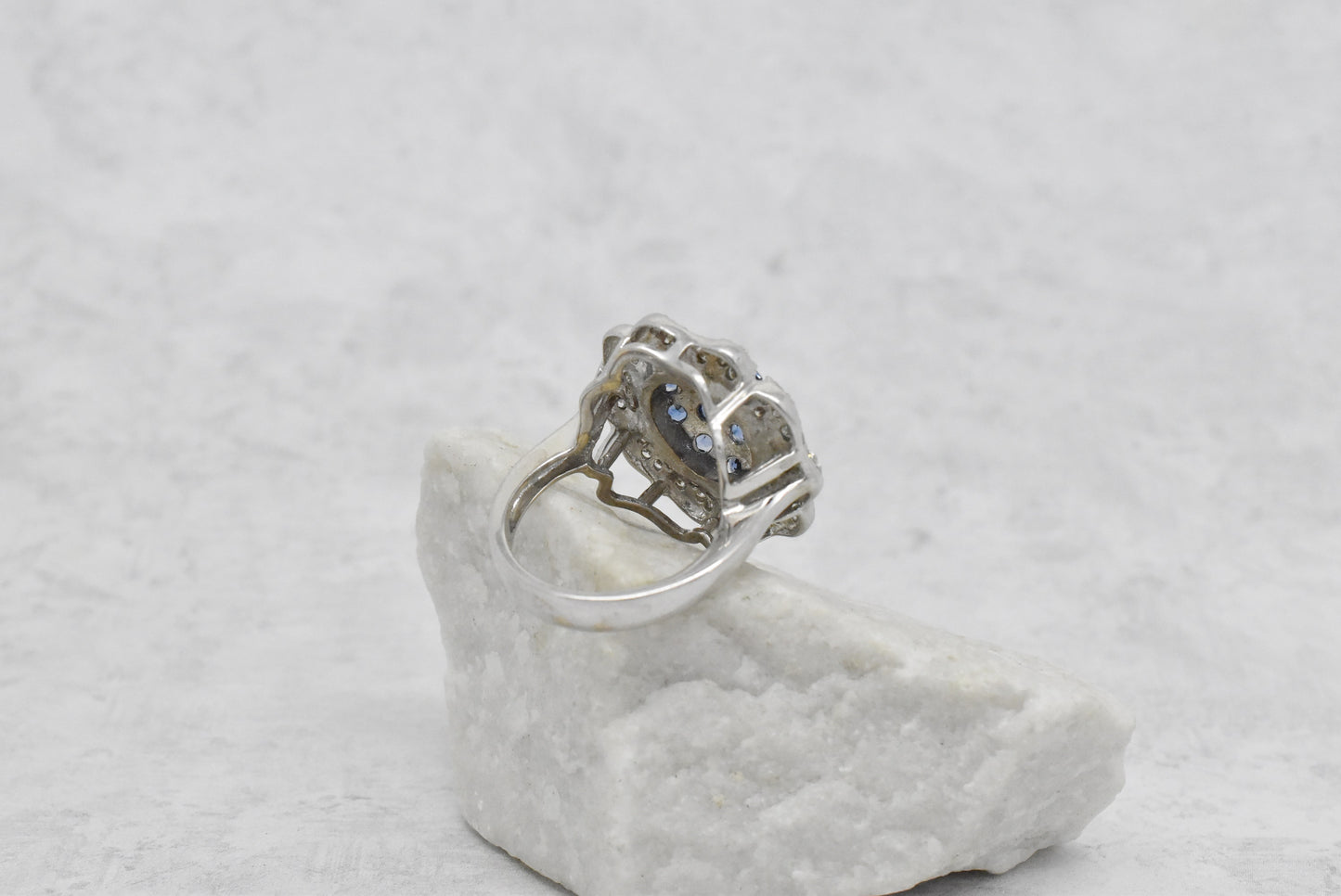 Le Vian 18k White Gold Sapphire & Diamond Ring, Size 6 - 10.3g