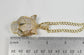 14k Yellow Gold Curb Cuban Chain & Jaguar Pendant Necklace, 22 inches - 34.3g