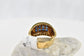 Vintage 18k Yellow Gold Sapphire & Diamond Ring, Size 7.5 - 8.9g