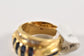 Vintage 18k Yellow Gold Sapphire & Diamond Ring, Size 7.5 - 8.9g