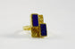 Vintage 18k Yellow Gold Cartier Geometric Lapis Lazuli Ring, Size 4.5 - 10.8g